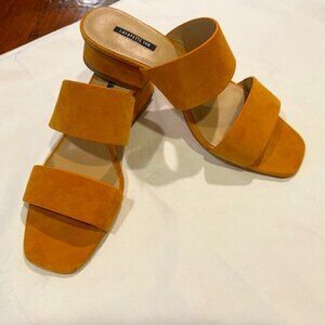 New Lafayette 148 New York Suede sandals in Mustard color size 8M